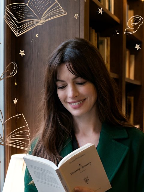 Девушка в книжном магазине