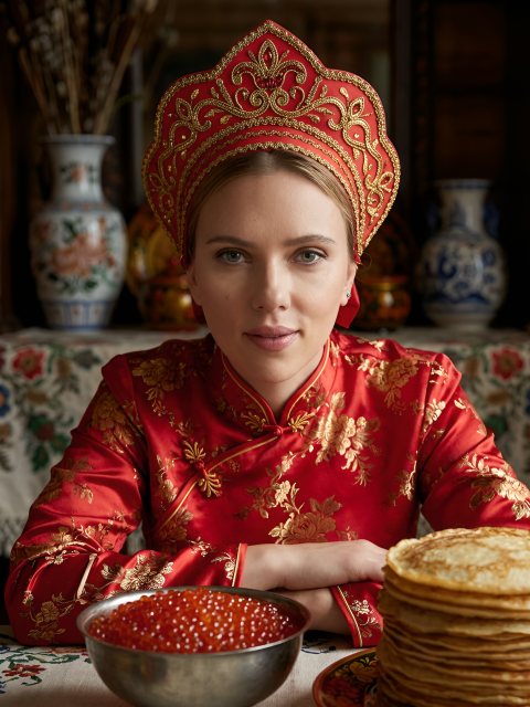 Девушка с блинами